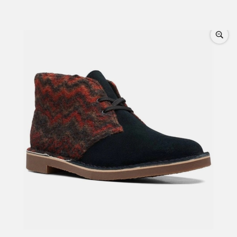 CLARKS DESERT CHUKKA BLACK RED SHOES 61519432 MEN SIZE 13M